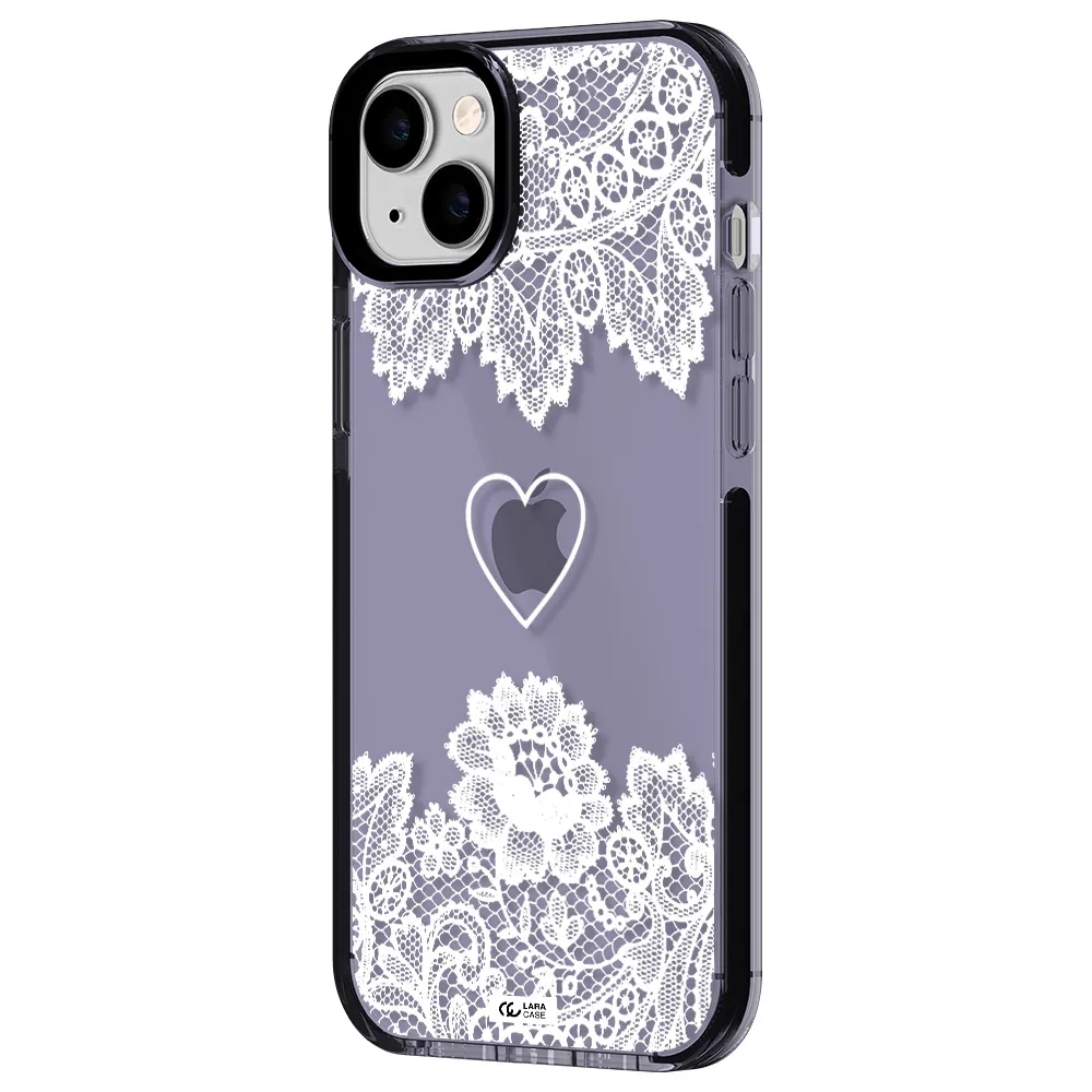 Mandala Heart Apple iPhone 14 plus impact Lilac Case