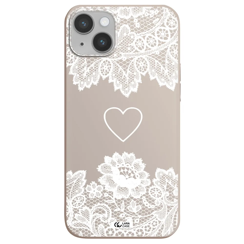 Mandala Heart Apple iPhone 14 plus Silicone Stone Case