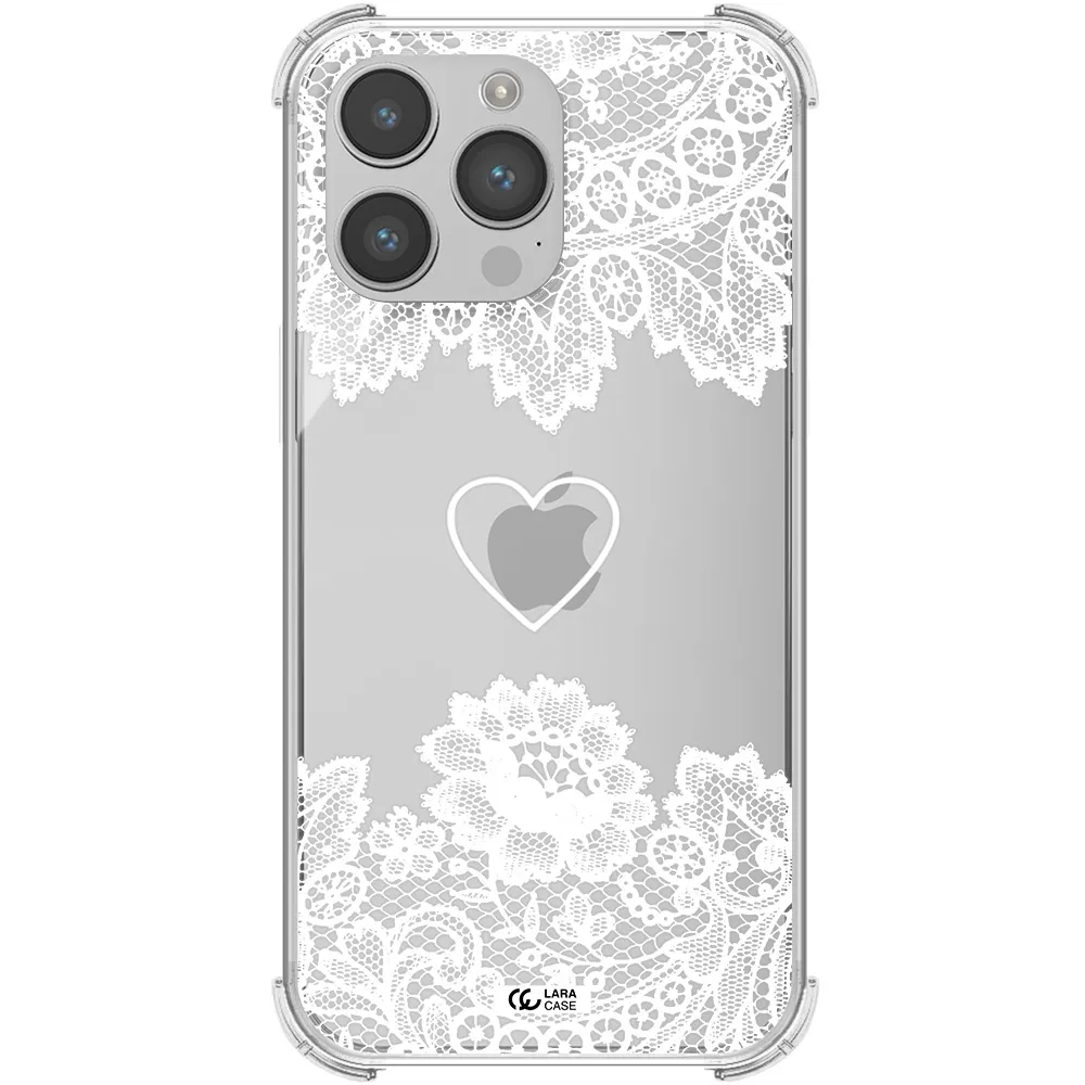 Mandala Heart Apple iPhone 14 pro Clear PC Case