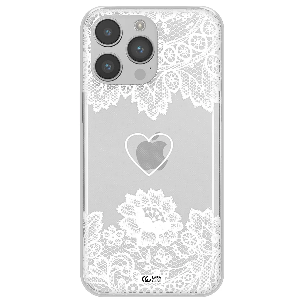 Mandala Heart Apple iPhone 14 pro Clear TPU Case