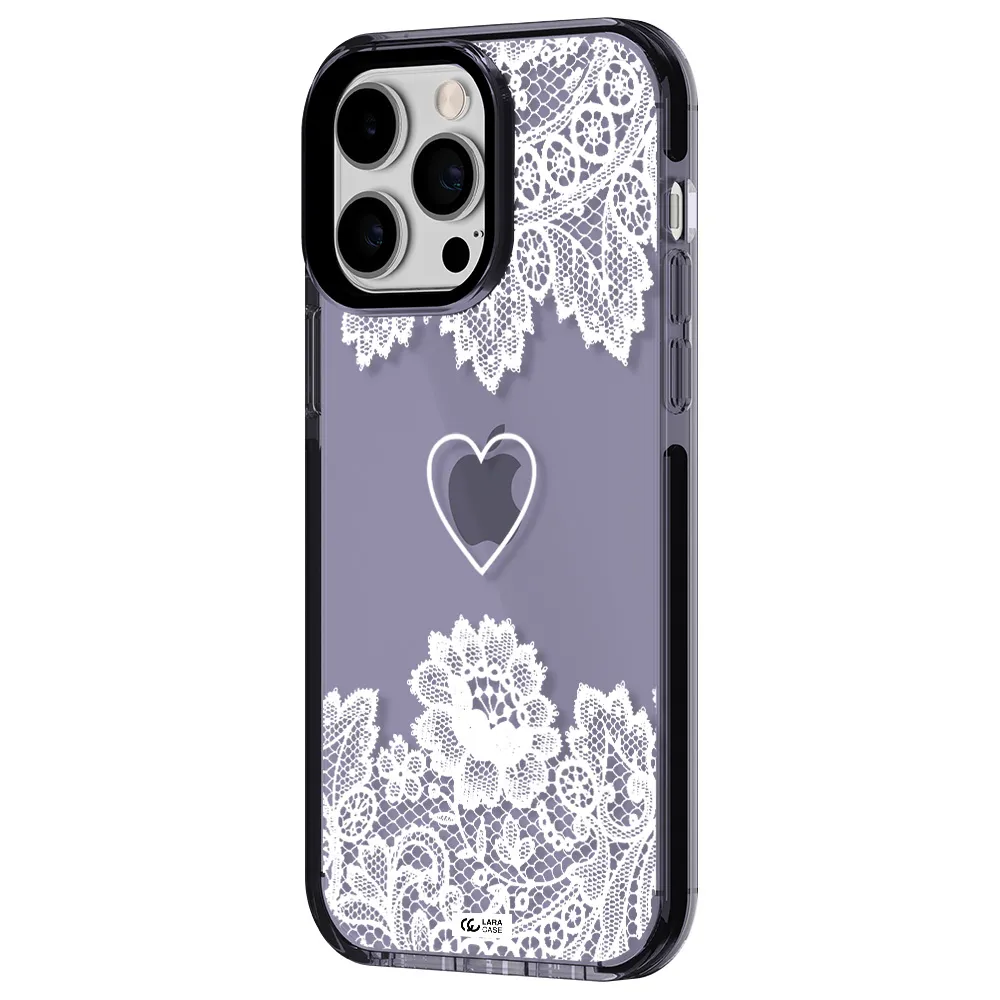 Mandala Heart Apple iPhone 14 pro max impact Lilac Case