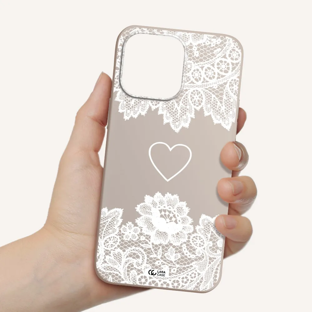 Mandala Heart Apple iPhone 14 pro Silicone Stone Case