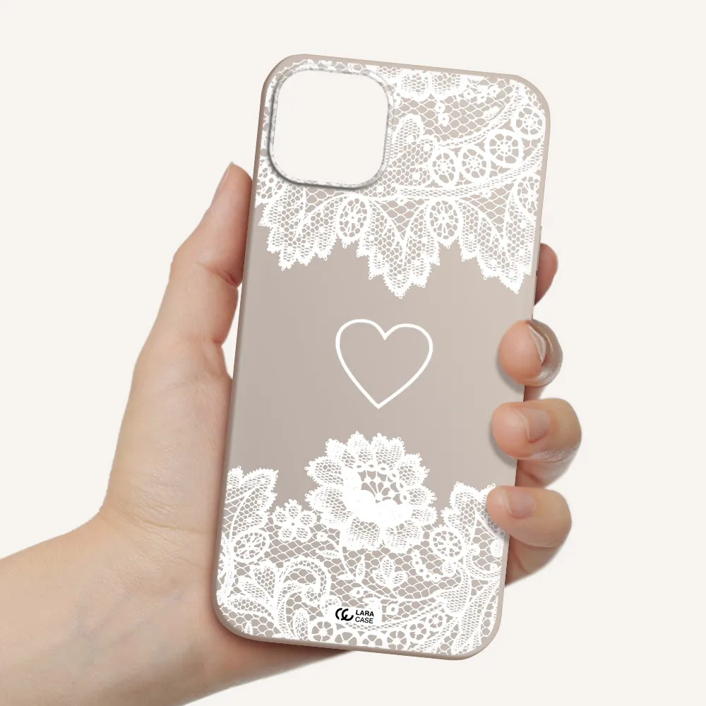 Mandala Heart Apple iPhone 14 Silicone Stone Case