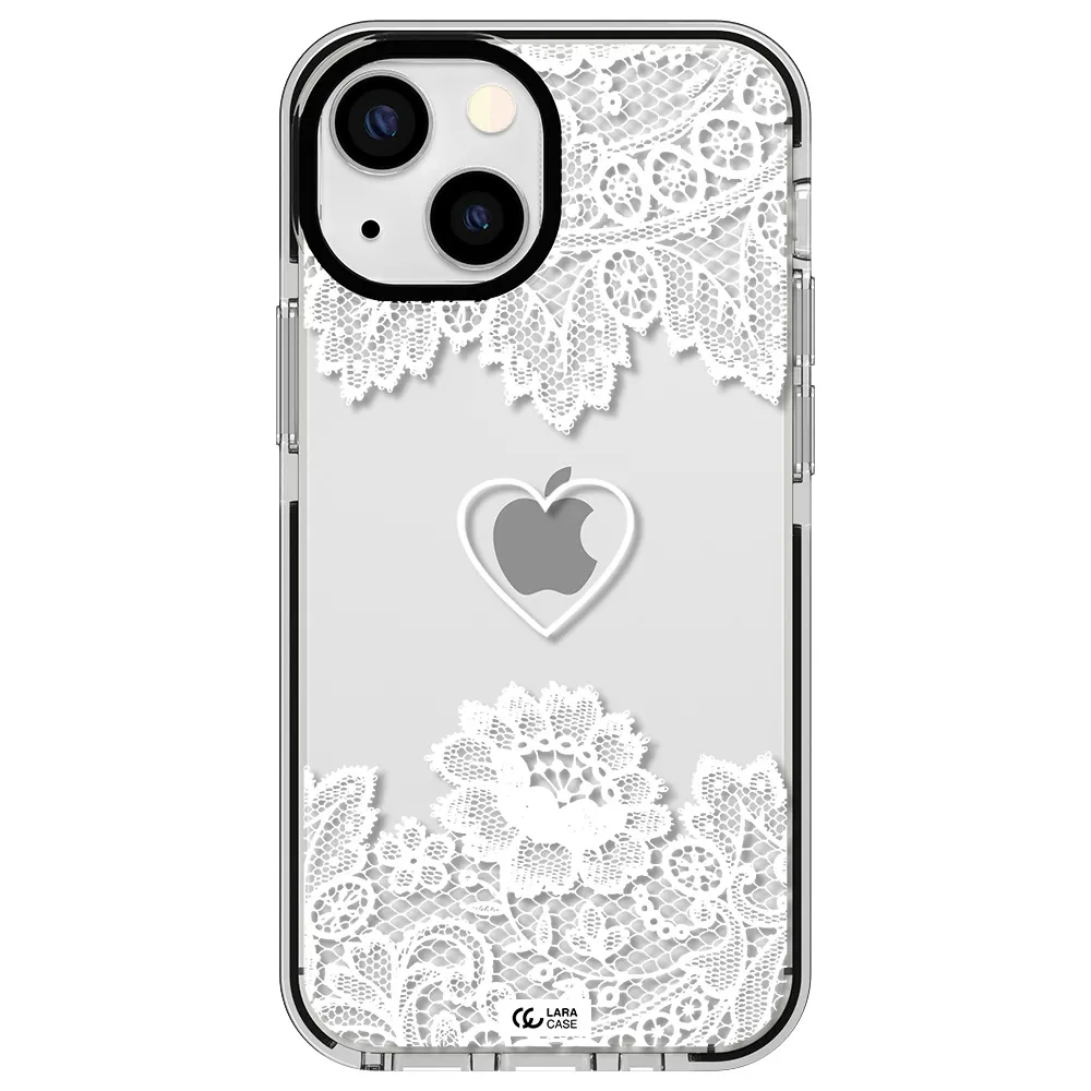 Mandala Heart Apple iPhone 15 impact black border Case