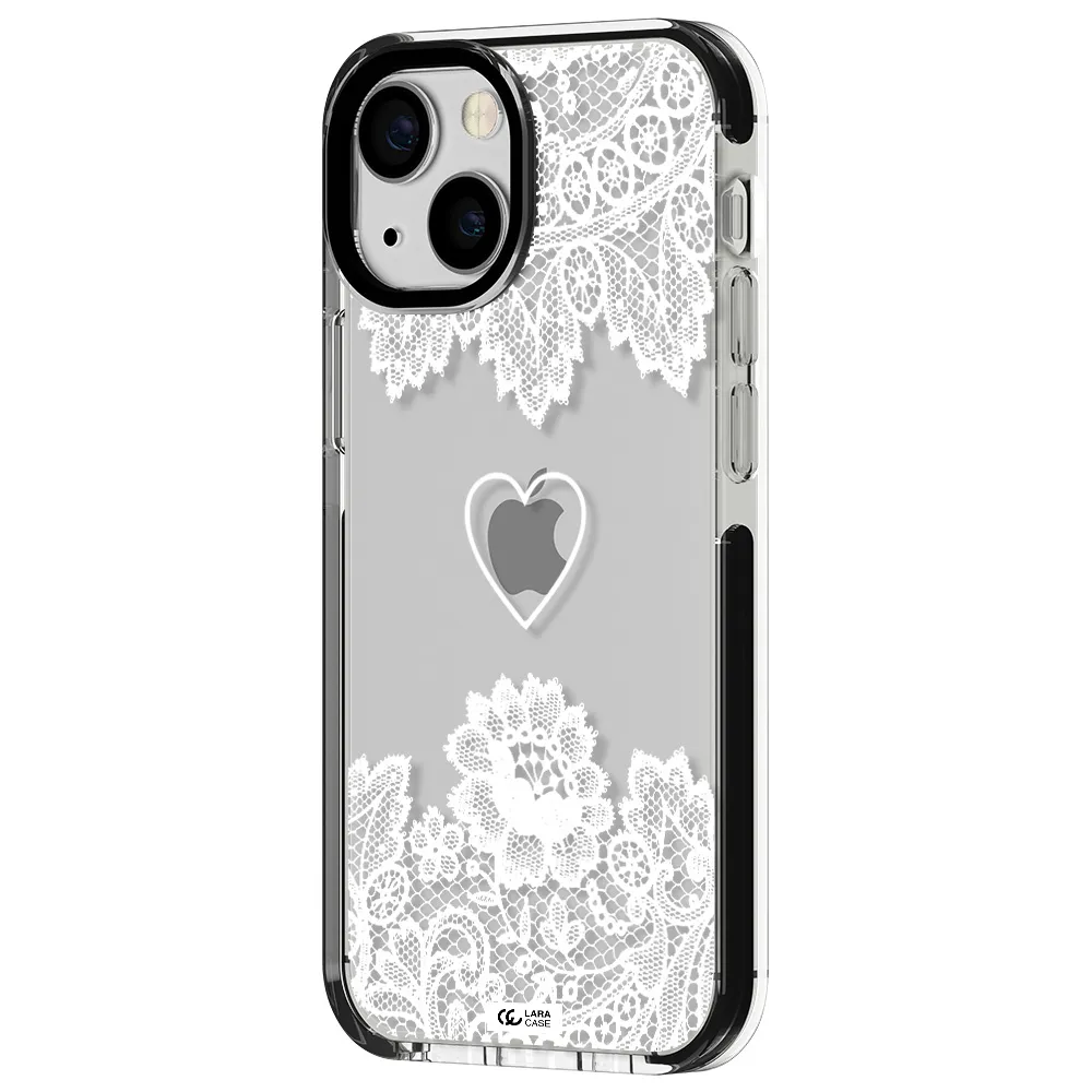 Mandala Heart Apple iPhone 15 impact black border Case