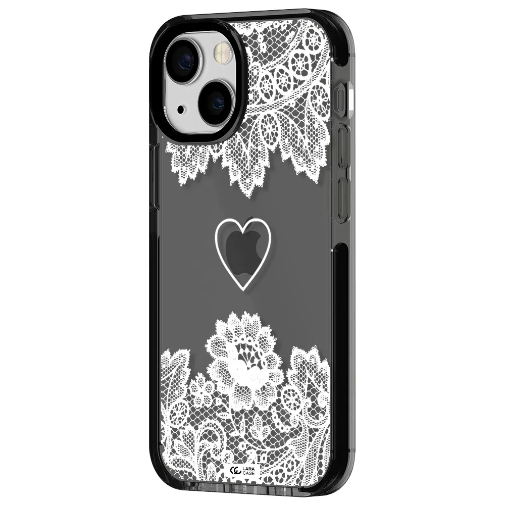 Mandala Heart Apple iPhone 15 impact Smoke Black Case