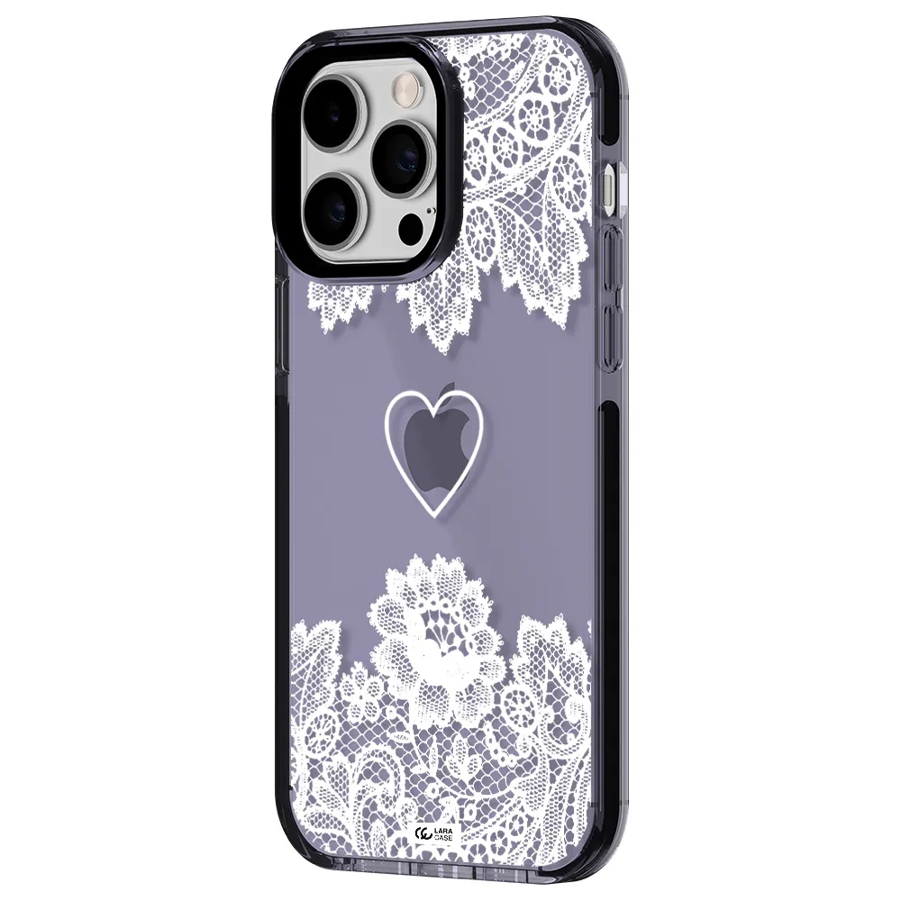 Mandala Heart Apple iPhone 15 Pro impact Lilac Case