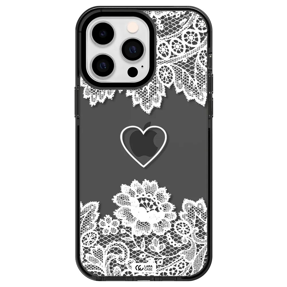 Mandala Heart Apple iPhone 15 Pro Max impact Smoke Black Case
