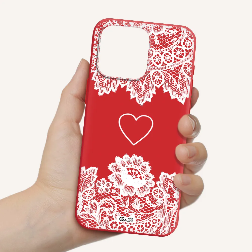 Mandala Heart Apple Iphone 15 Pro Max Silicone Imperial Red Case