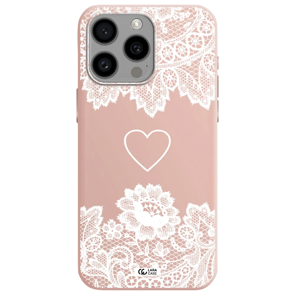 Mandala Heart Apple Iphone 15 Pro max Silicone pastel pink Case