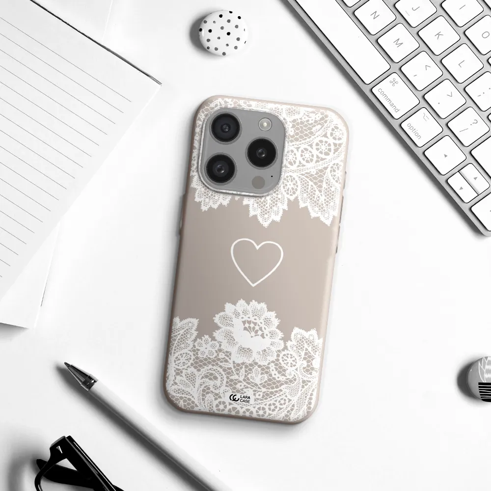 Mandala Heart Apple Iphone 15 Pro Silicone Stone Case