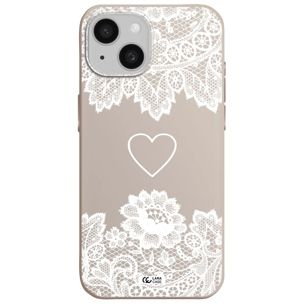 Mandala Heart Apple iPhone 15 Silicone Stone Case