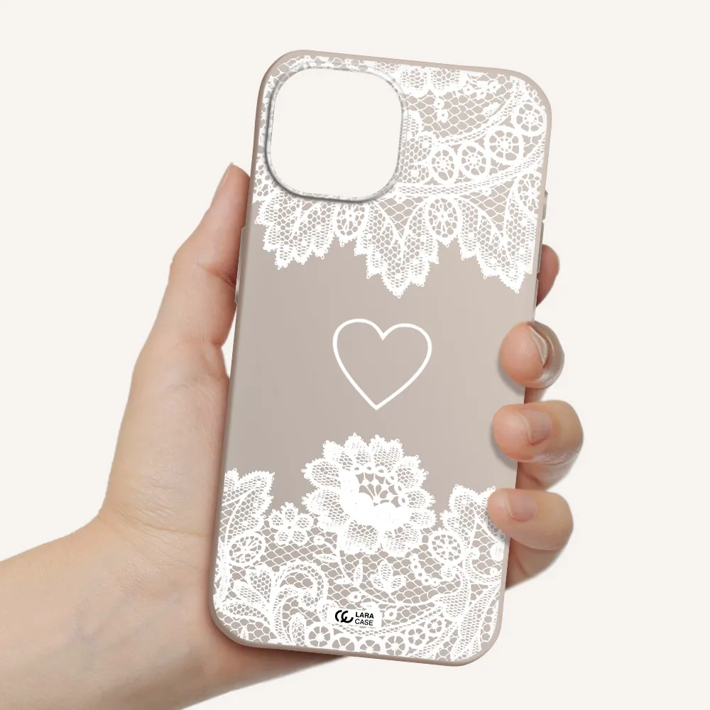 Mandala Heart Apple iPhone 15 Silicone Stone Case