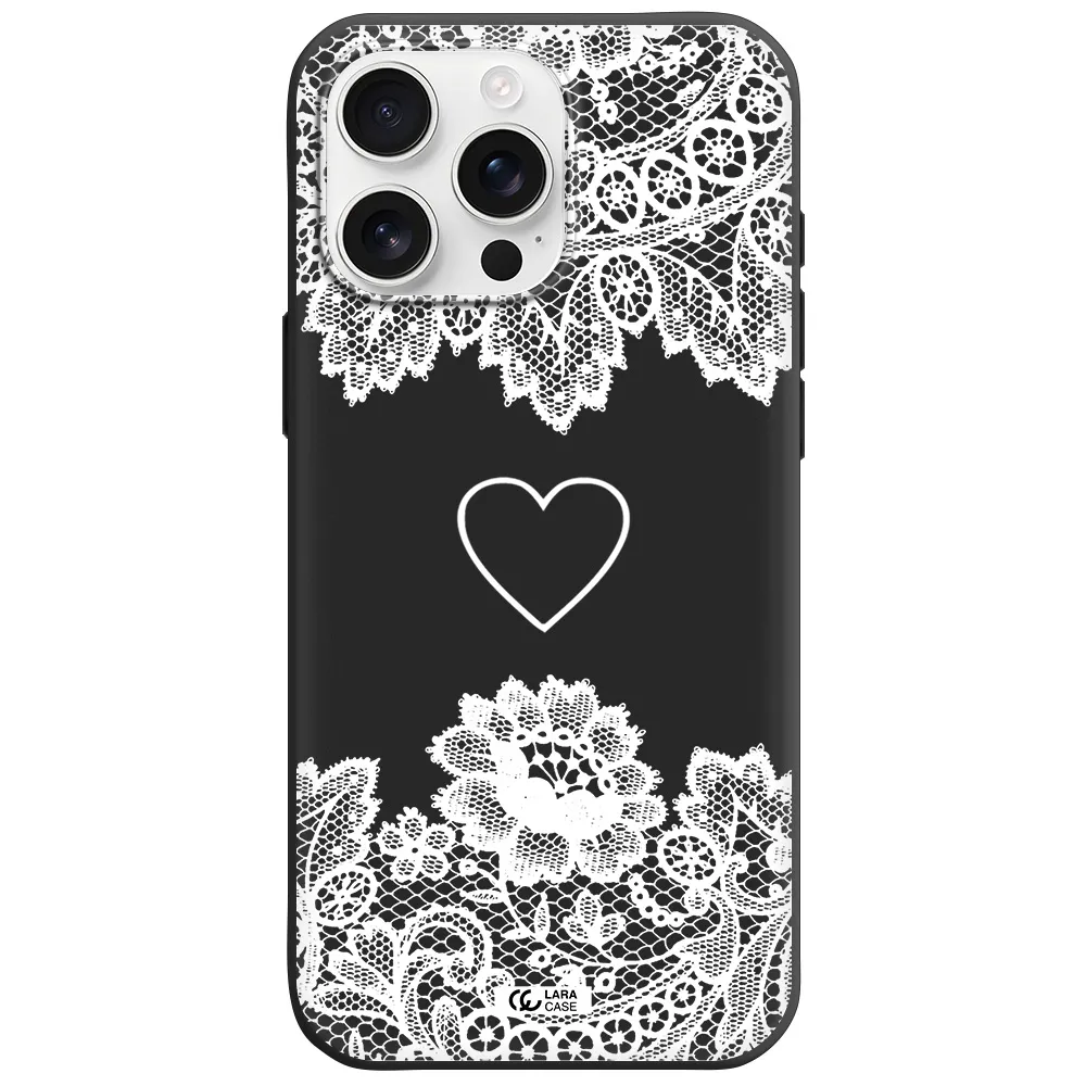 Mandala Heart Apple Iphone 16 Pro Max Silicone Black Case
