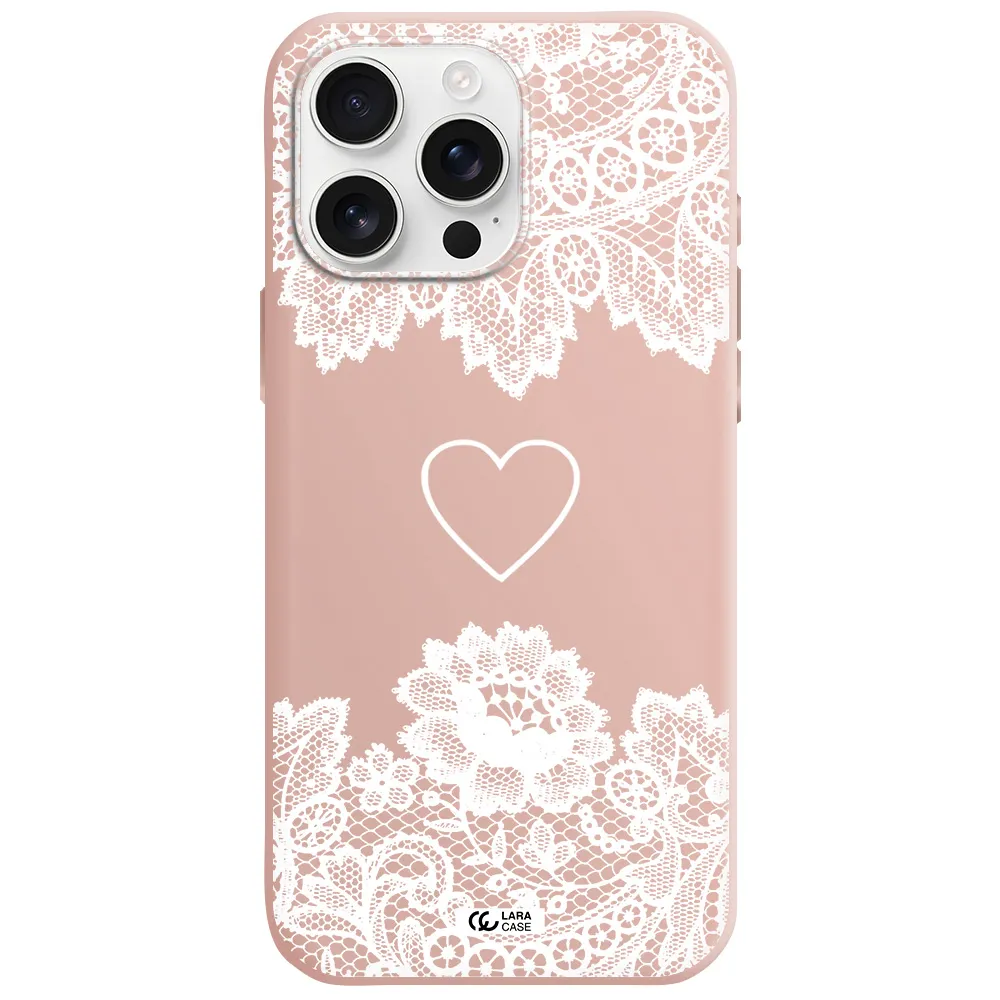 Mandala Heart Apple Iphone 16 Pro Max Silicone Pastel Pink Case