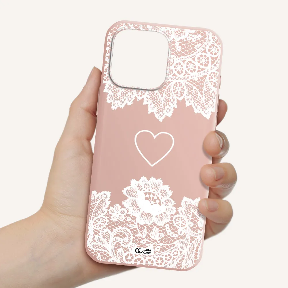 Mandala Heart Apple Iphone 16 Pro Max Silicone Pastel Pink Case