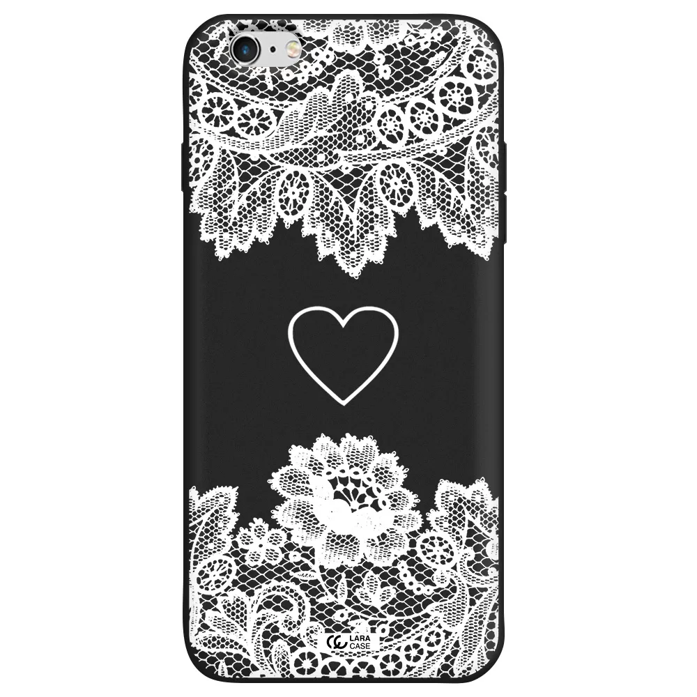 Mandala Heart Apple iPhone 6 plus Silicone black Case