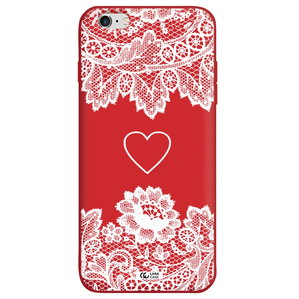 Mandala Heart Apple iPhone 6 plus Silicone Imperial Red Case