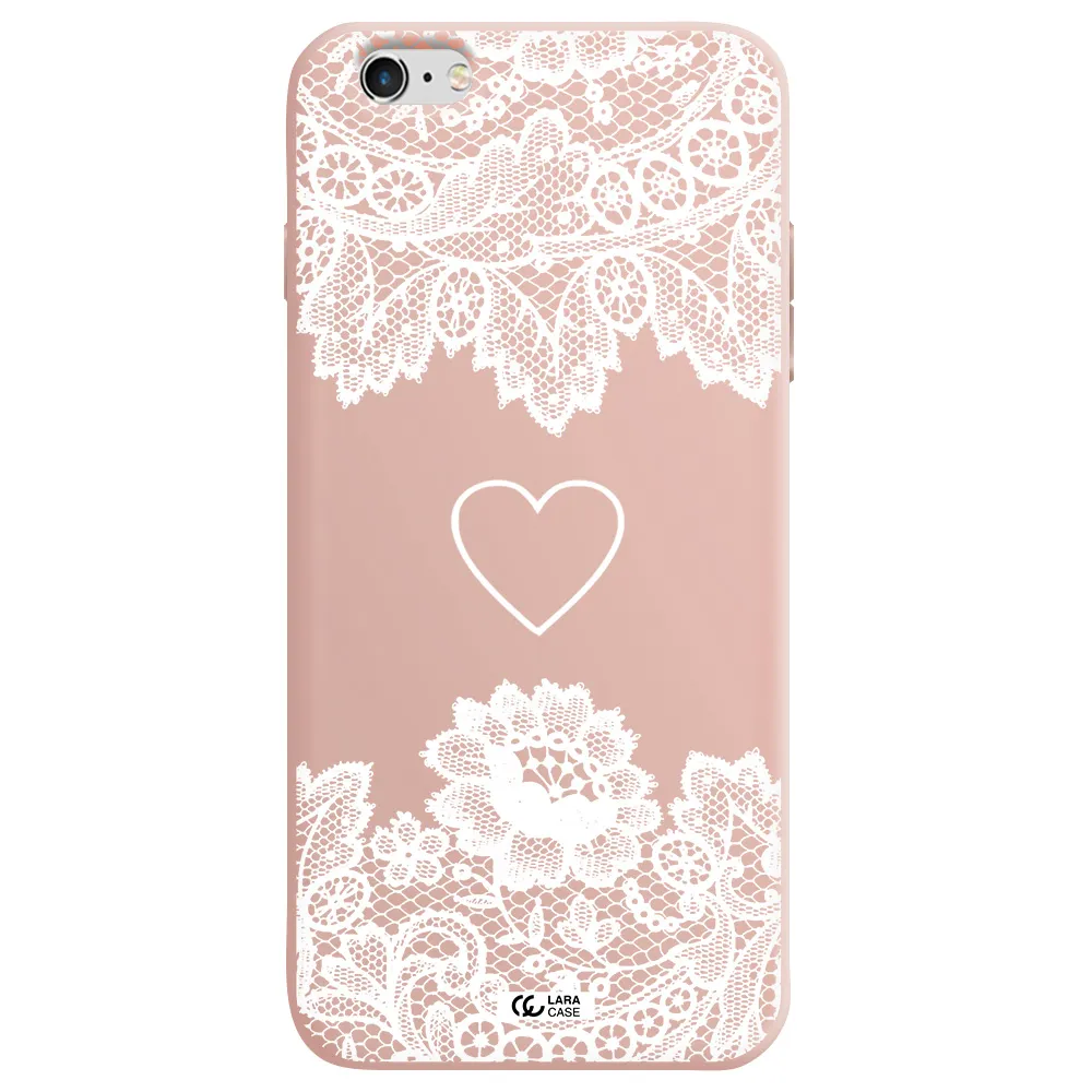 Mandala Heart Apple iPhone 6 plus Silicone pastel pink Case