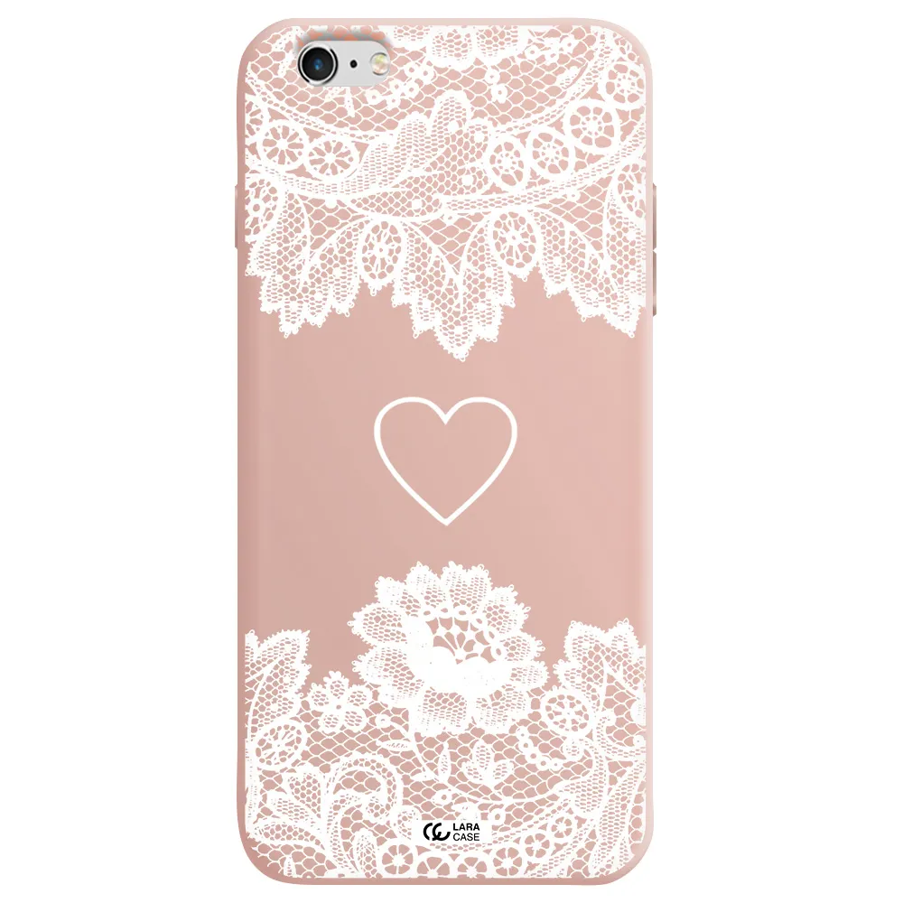 Mandala Heart Apple iPhone 6 s plus Silicone pastel pink Case