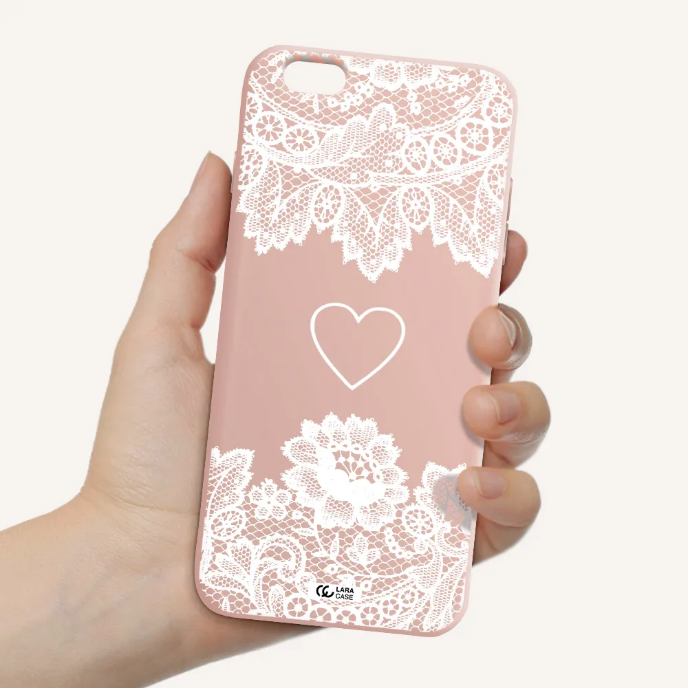 Mandala Heart Apple iPhone 6 s plus Silicone pastel pink Case