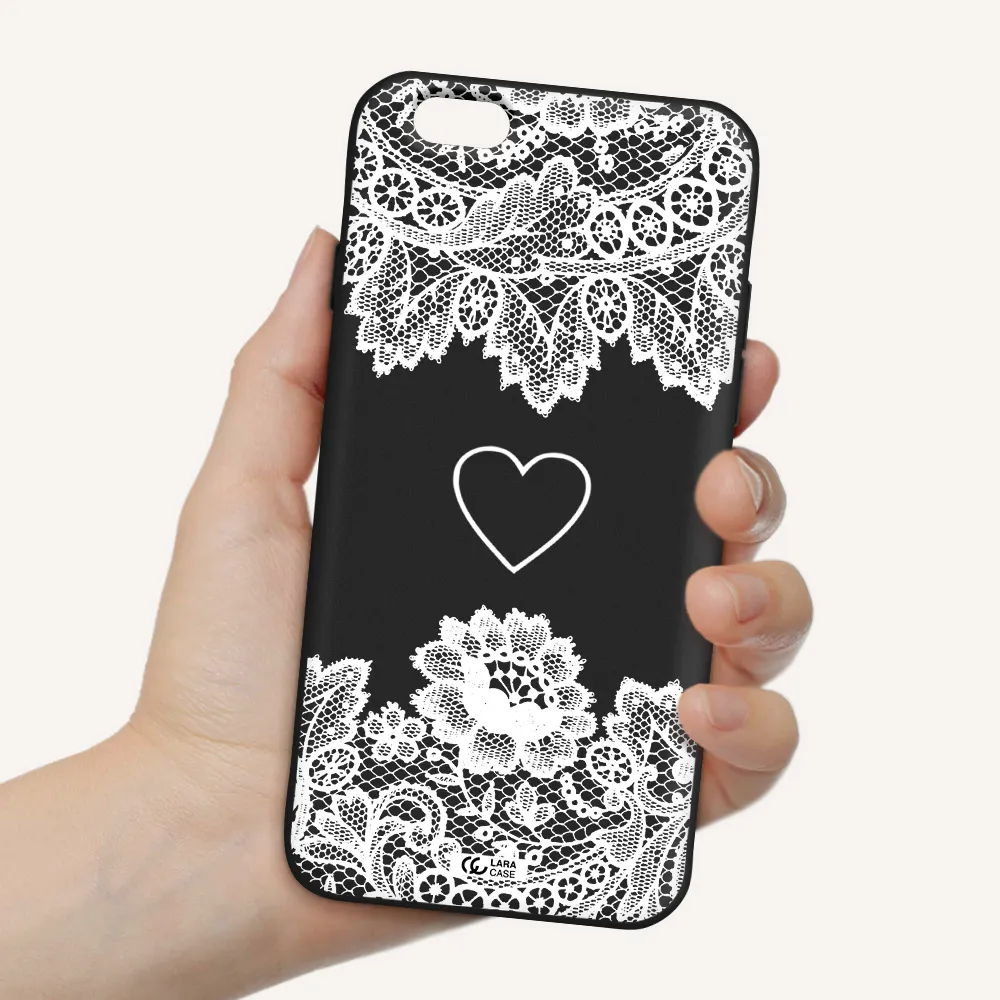 Mandala Heart Apple iPhone 6 Silicone black Case