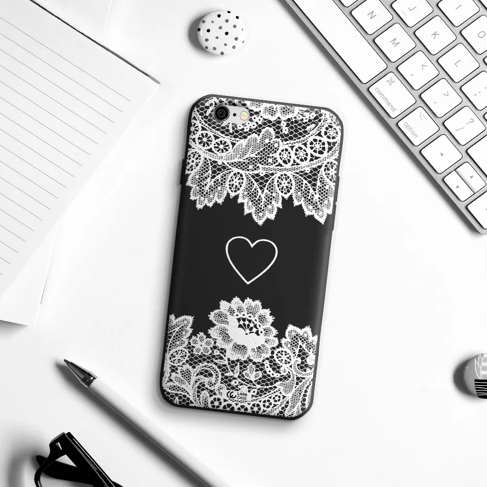 Mandala Heart Apple iPhone 6 Silicone black Case