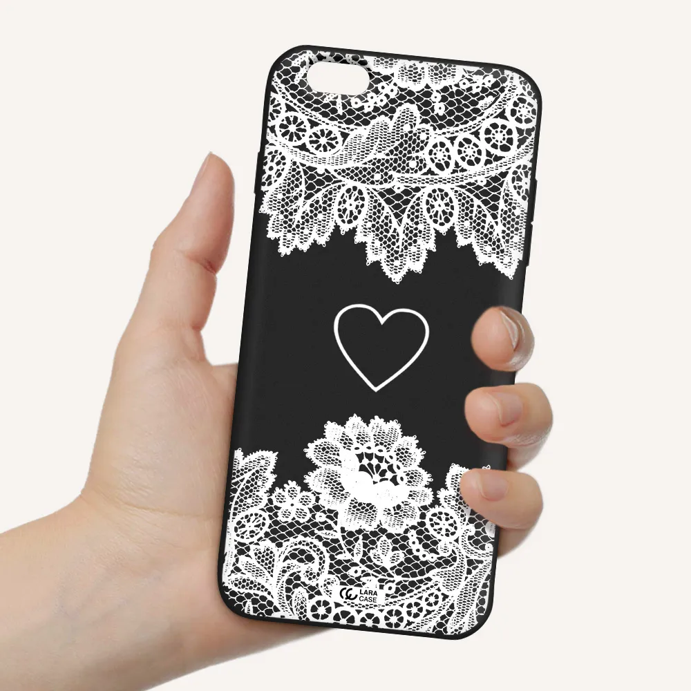 Mandala Heart Apple iPhone 6S Silicone black Case