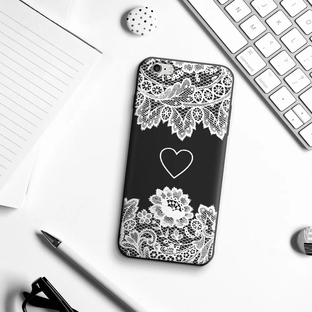 Mandala Heart Apple iPhone 6S Silicone black Case