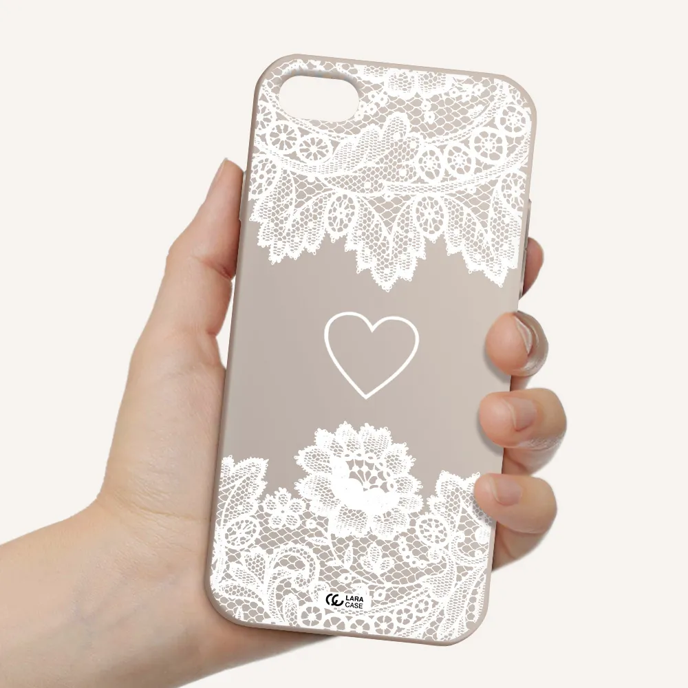 Mandala Heart Apple iPhone 7 Silicone Stone Case