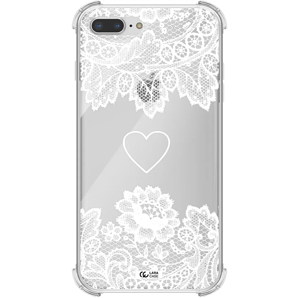 Mandala Heart Apple iPhone 8 plus Clear PC Case