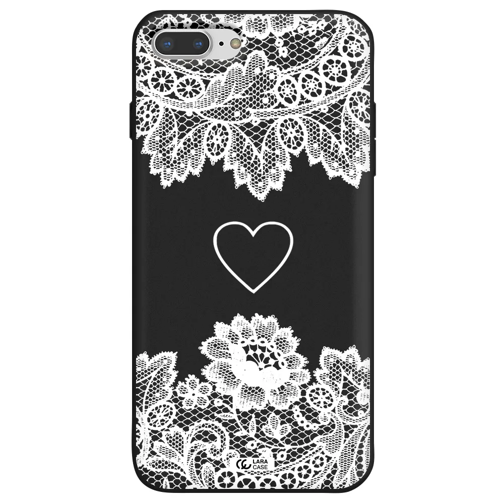 Mandala Heart Apple iPhone 8 plus Silicone black Case