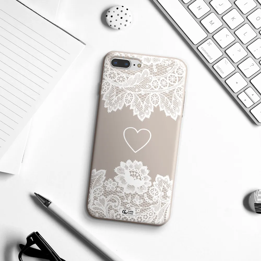 Mandala Heart Apple iPhone 8 plus Silicone Stone Case