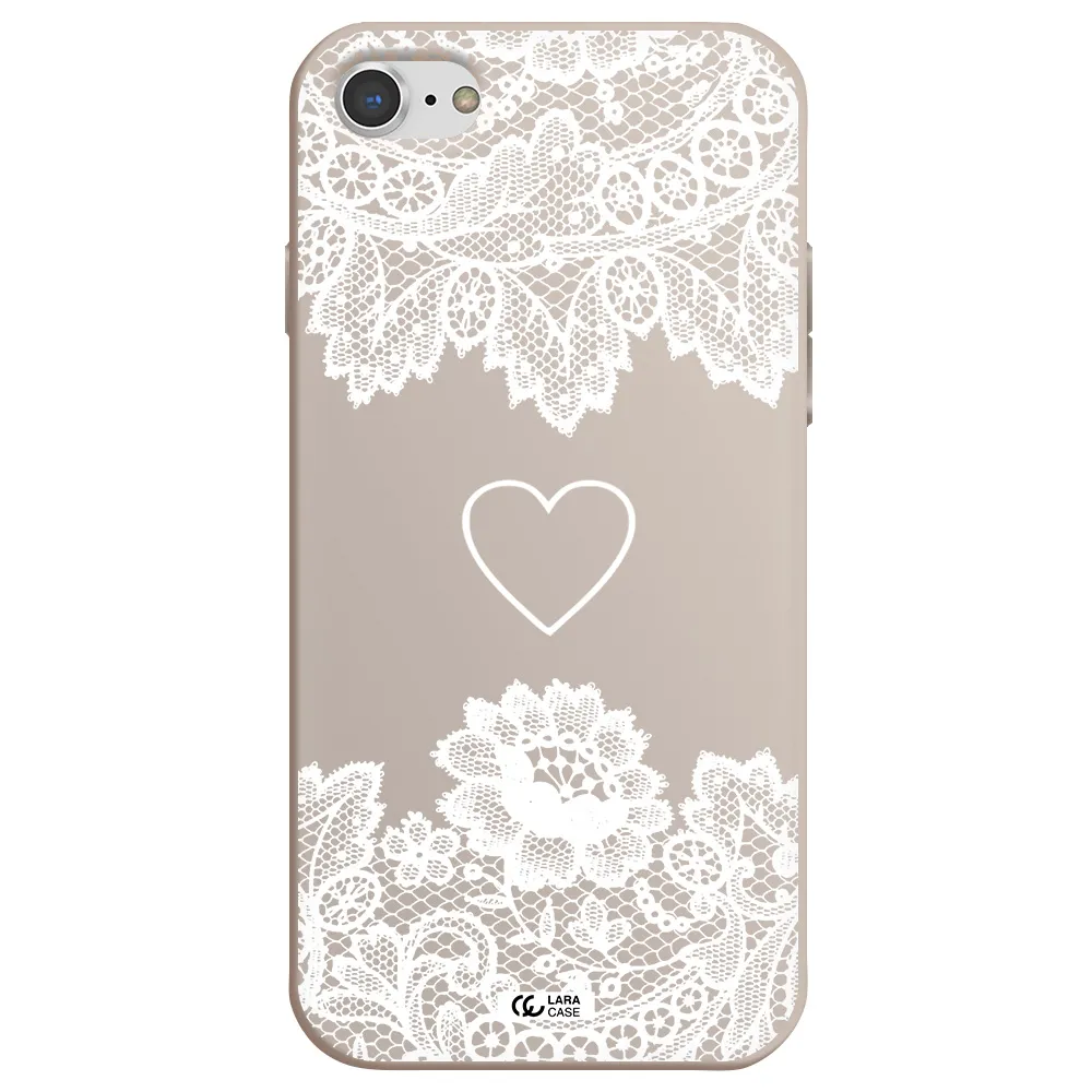Mandala Heart Apple iPhone 8 Silicone Stone Case