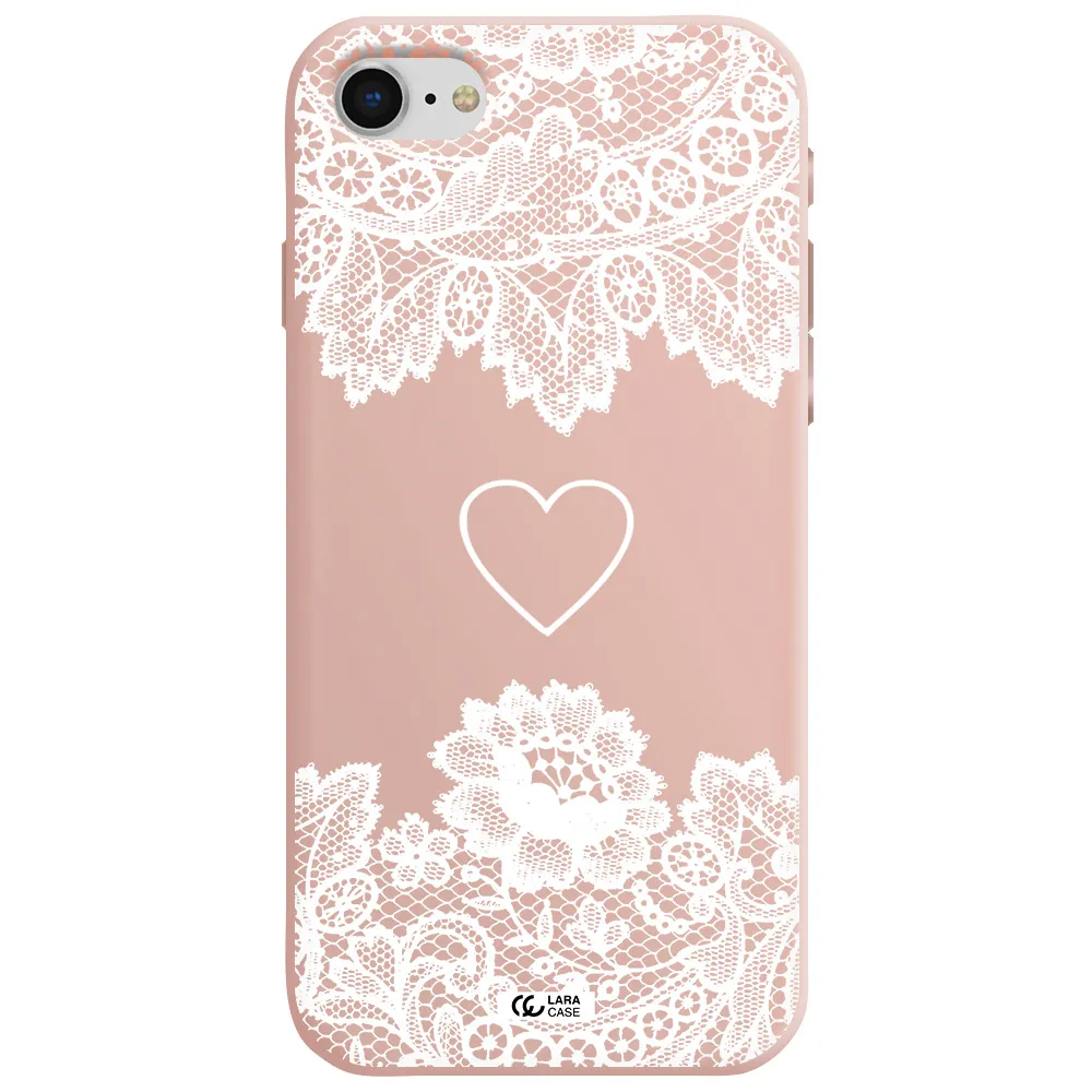 Mandala Heart Apple iPhone se 2020 Silicone pastel pink Case