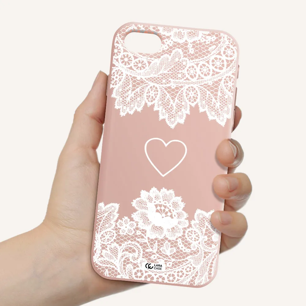 Mandala Heart Apple iPhone se 2020 Silicone pastel pink Case