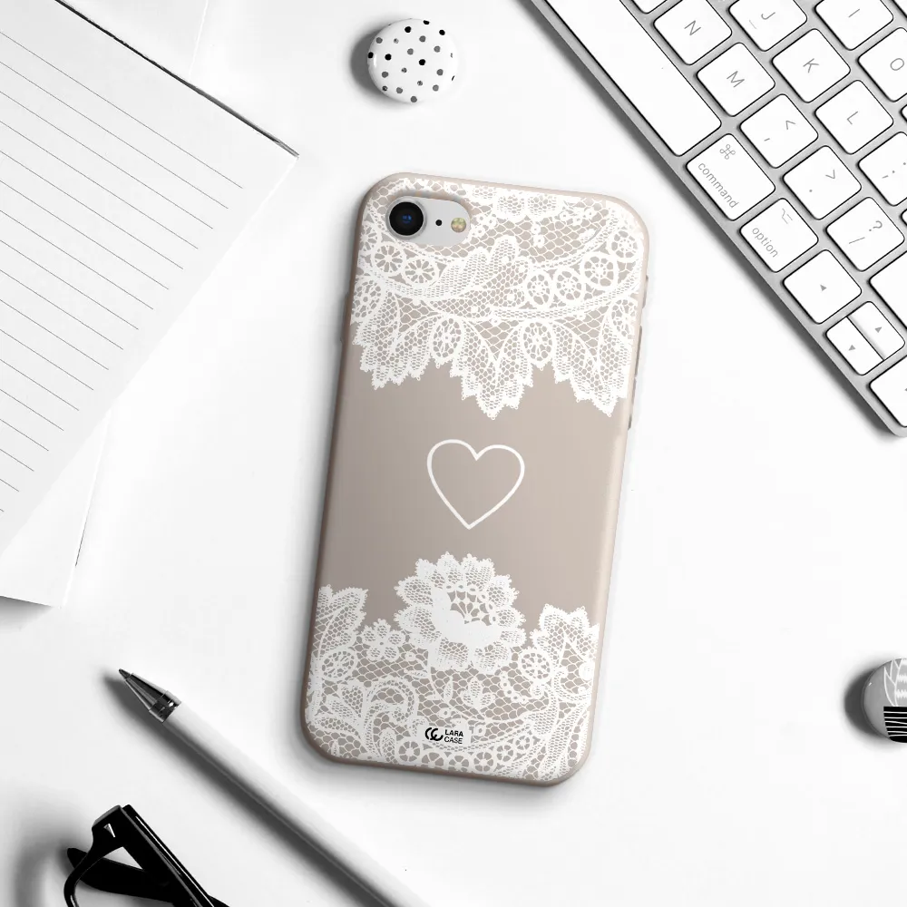 Mandala Heart Apple iPhone se 2020 Silicone Stone Case