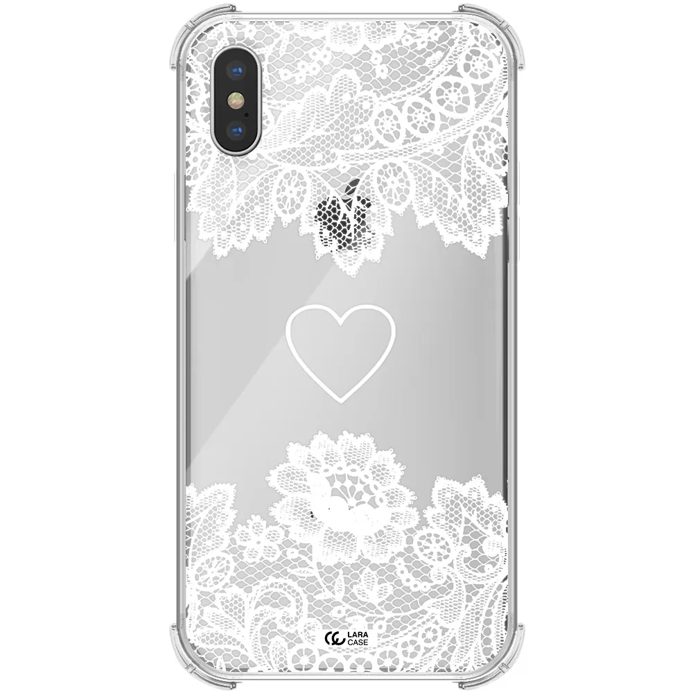 Mandala Heart Apple iPhone X Clear PC Case