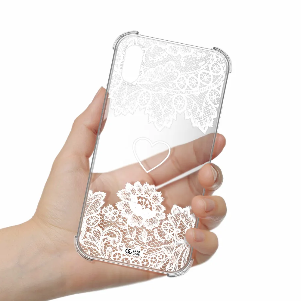 Mandala Heart Apple iPhone X Clear PC Case
