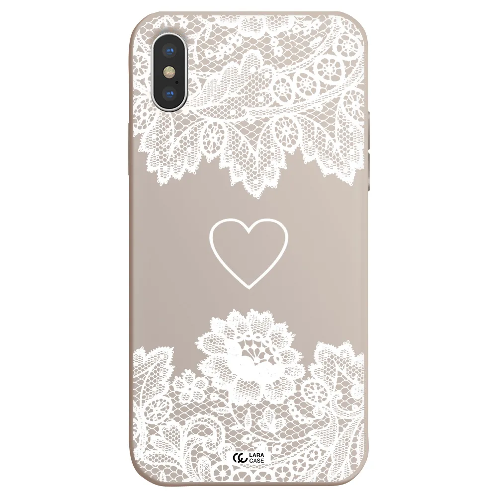 Mandala Heart Apple iPhone X Silicone Stone Case