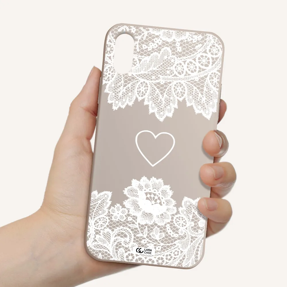 Mandala Heart Apple iPhone X Silicone Stone Case