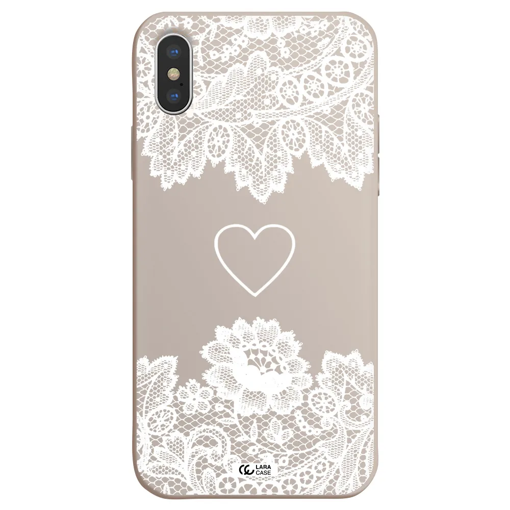 Mandala Heart Apple iPhone XS Silicone Stone Case