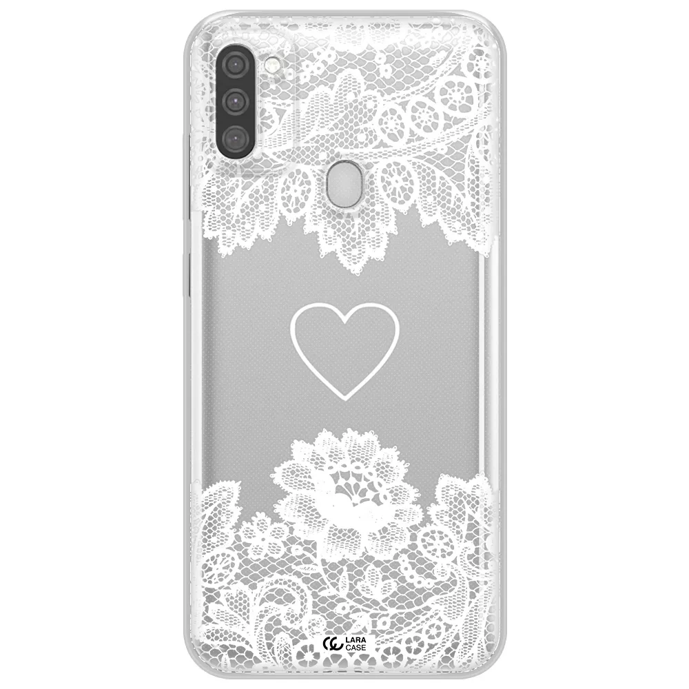 Mandala Heart Samsung M11 Clear TPU Case