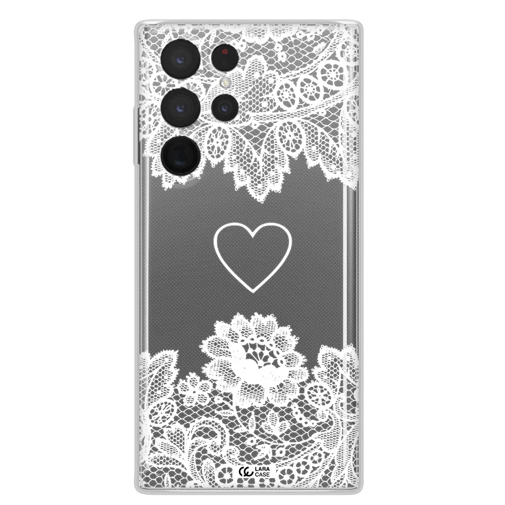Mandala Heart Samsung S 22 Ultra Clear TPU Case