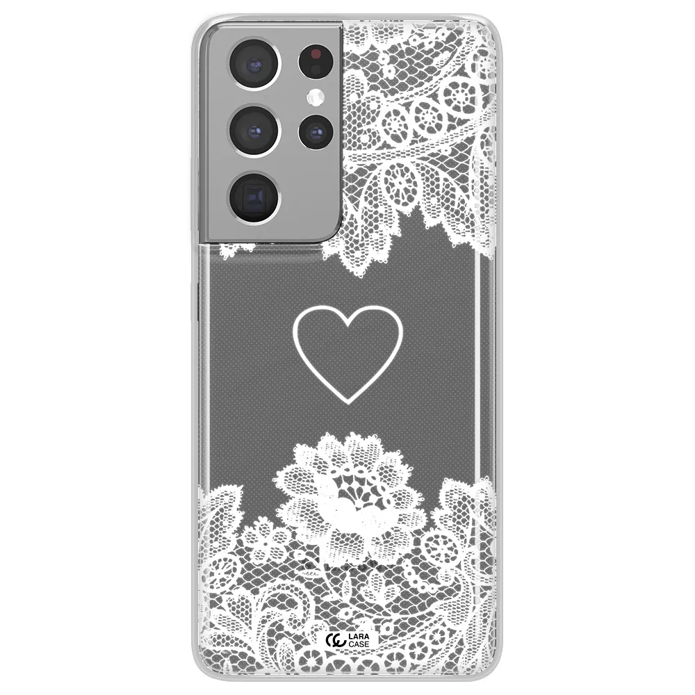Mandala Heart Samsung S21 Ultra Clear TPU Case