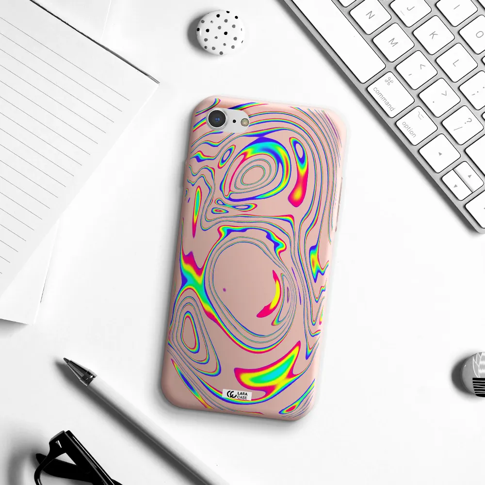 High Vibes Apple iPhone 8 Silicone pastel pink Case