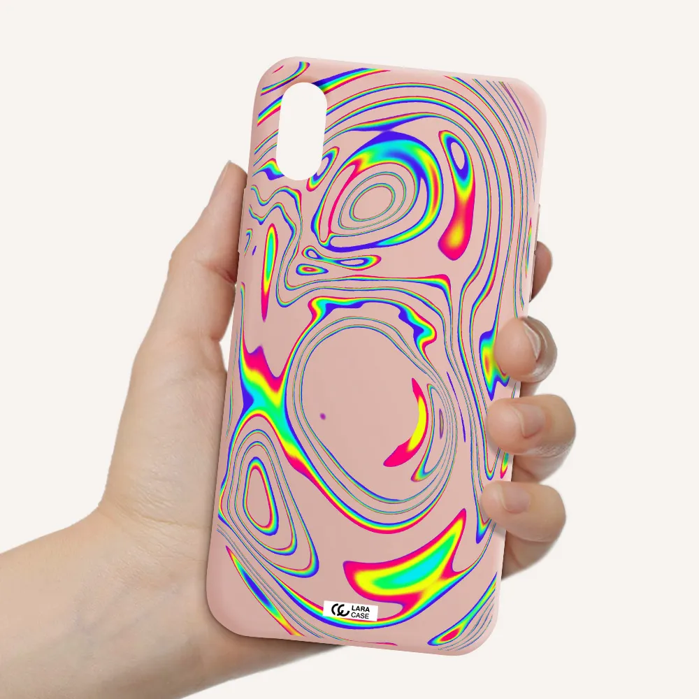 High Vibes Apple iPhone X Silicone pastel pink Case