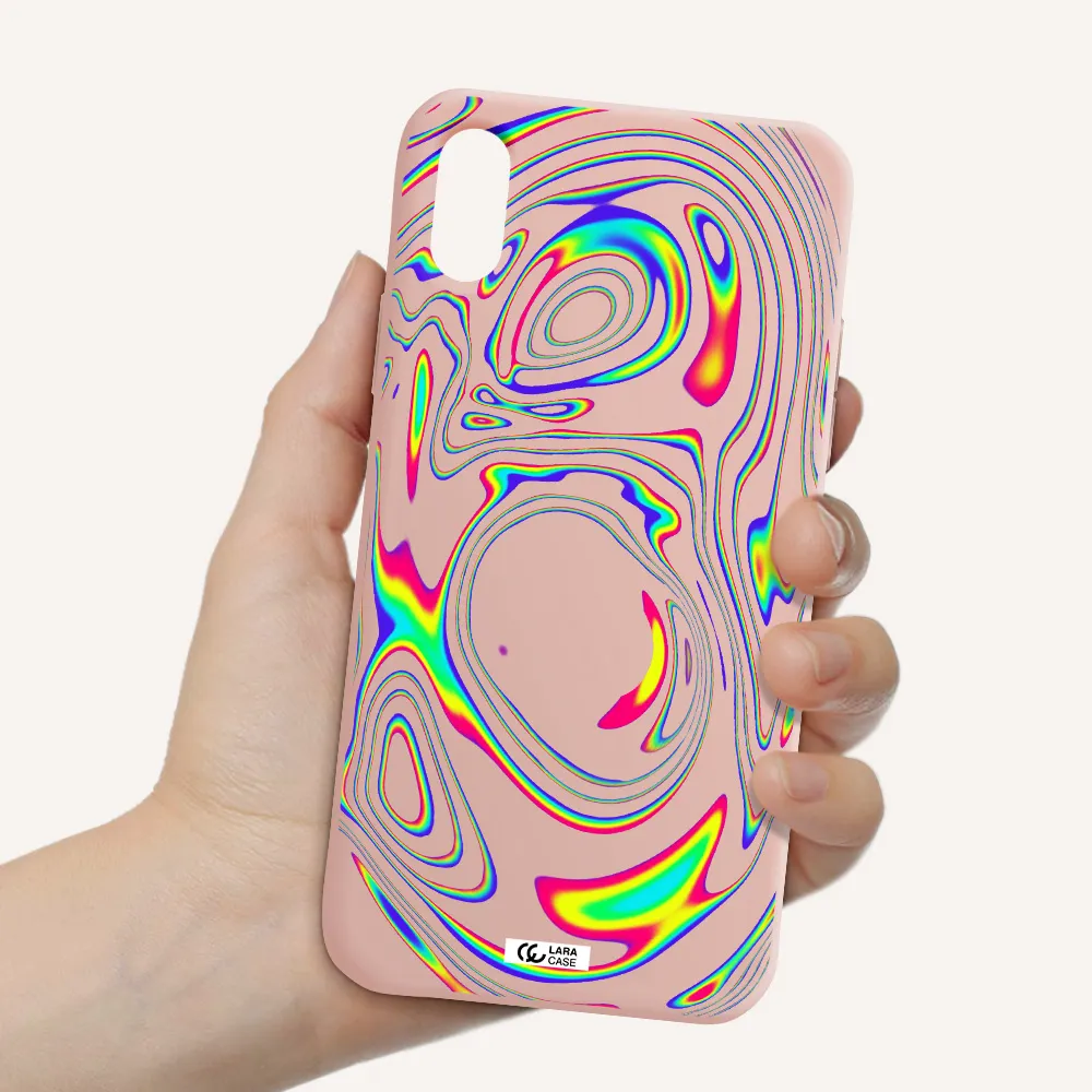 High Vibes Apple iPhone XS Silicone pastel pink Case