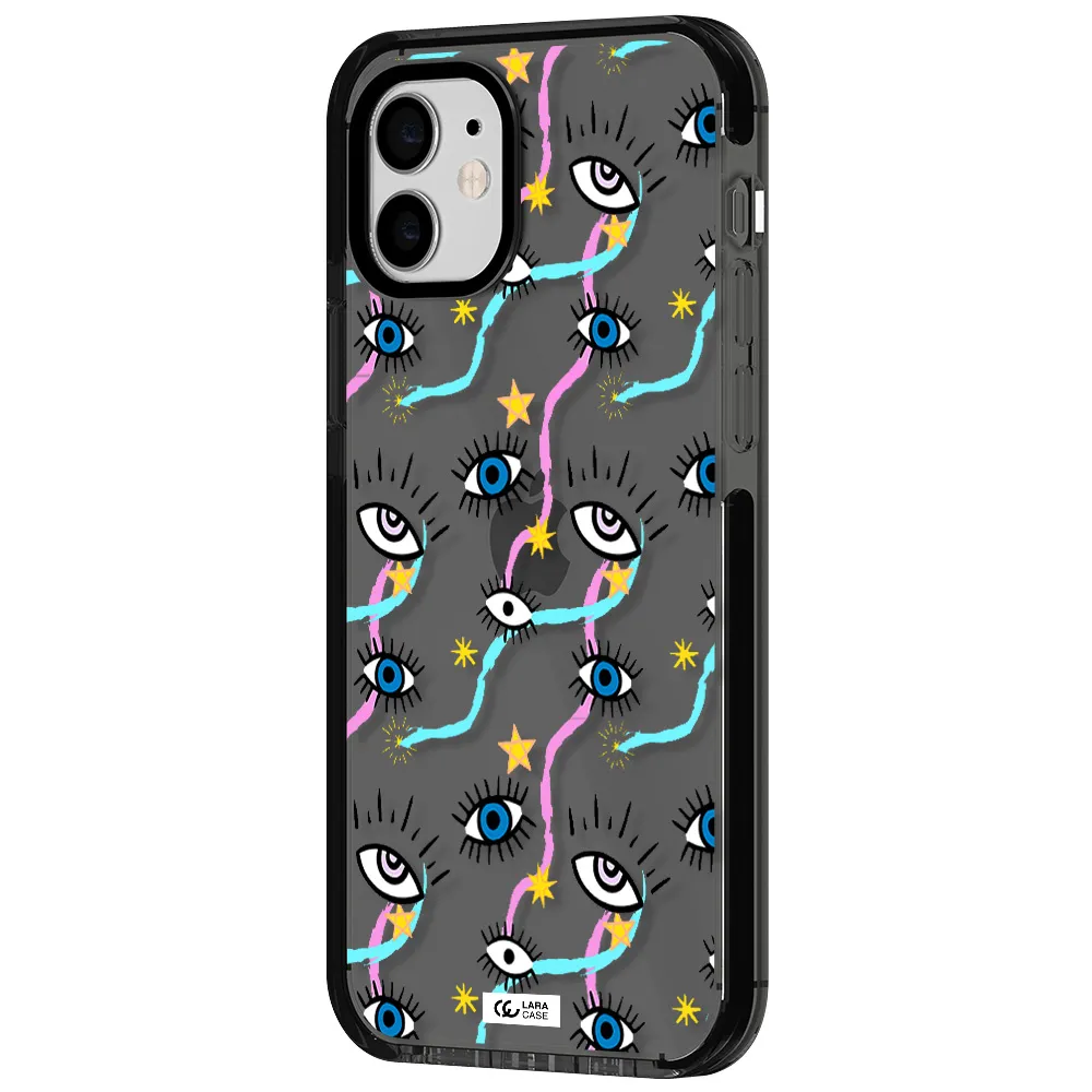 Eye And Ribbon Apple iPhone 11 impact Smoke Black Case