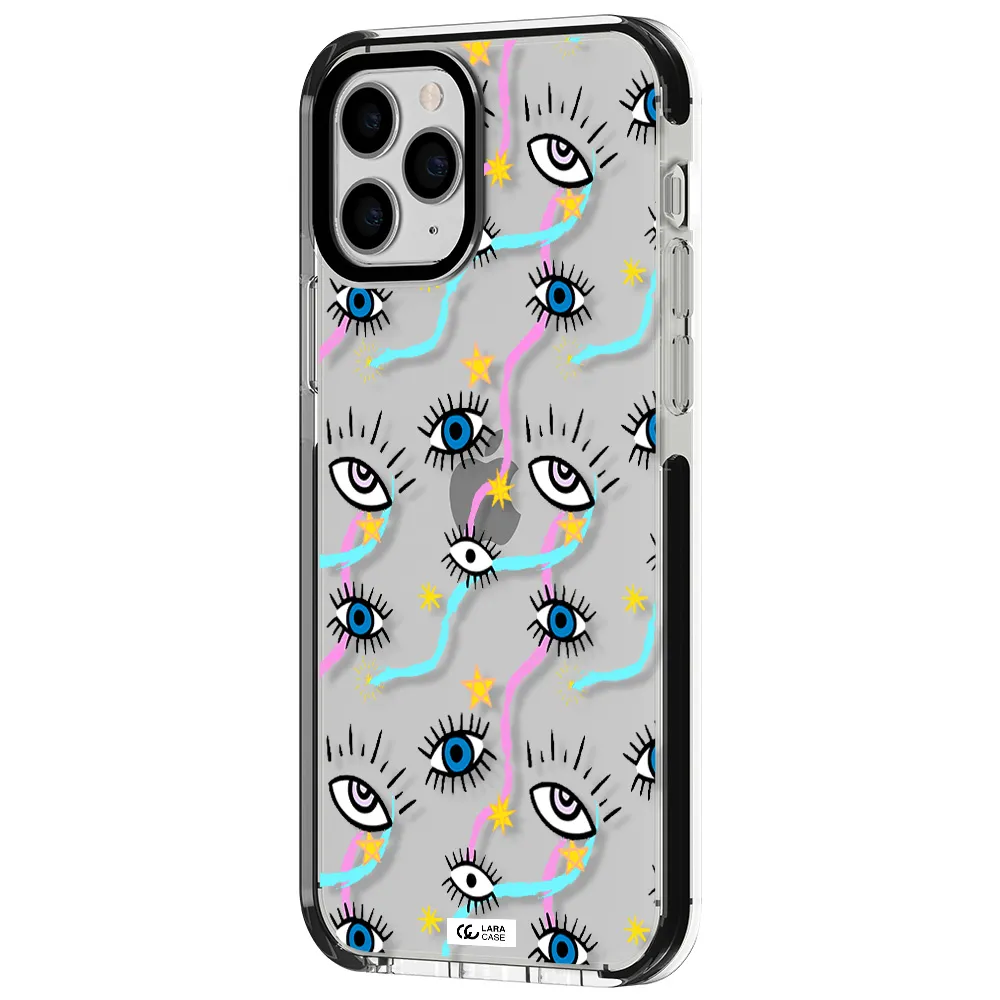 Eye And Ribbon Apple iPhone 11 pro impact black border Case